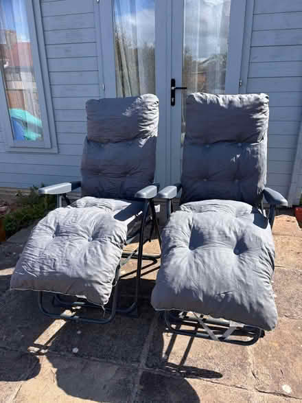 Photo of free Pair of Garden Cushioned Recliners (unused) (Grange CH48) #1