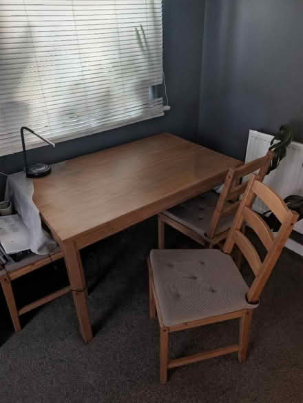Photo of free IKEA dining table+4 chairs with pads (Four Pools WR11) #2