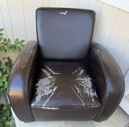 Photo of free Leather sofa chair needs new paint (Near De Anza College) #2