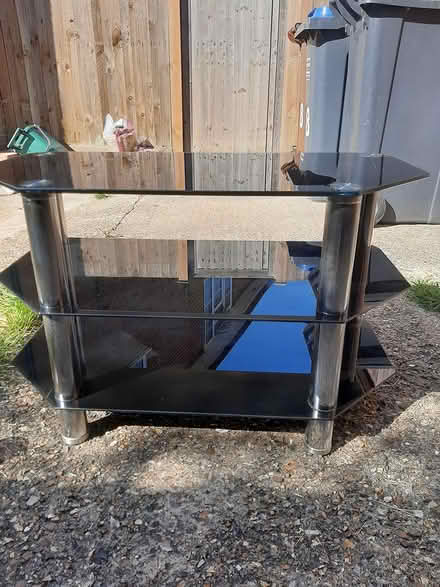 Photo of free Black glass table (Woodall area) #1