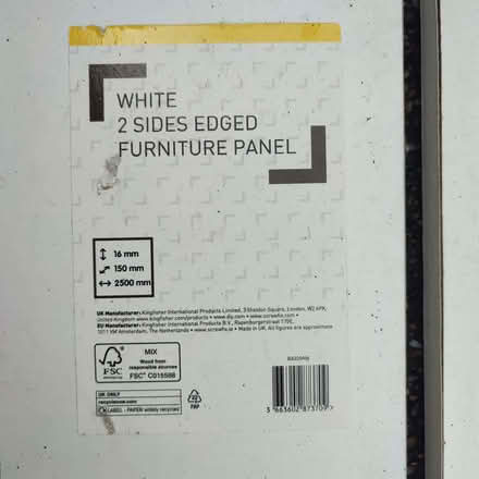 Photo of free 2 x white Melamine-faced chipboard 2500 x 150 x 16 mm (Westbury Fields BS10) #2
