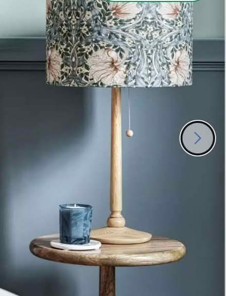 Photo of A tall table lamp with wooden base (Slade Green DA8) #1