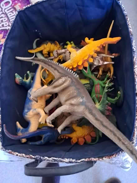 Photo of free Box of plastic toy dinosaurs (Melksham forest area) #1