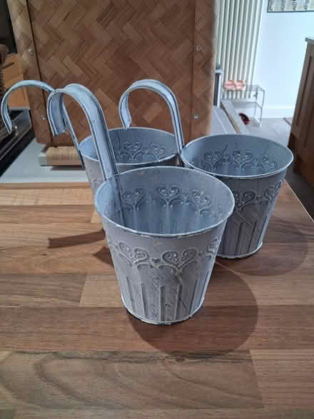 Photo of free 3 x Metal hanging pots (Shephall SG2) #2