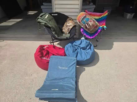 Photo of free 2 camping chairs 3 bean bag chairs (Combined locks) #1