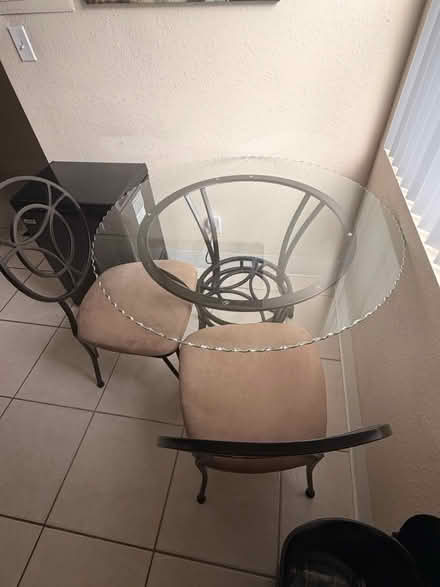 Photo of free 2 chairs and glass table (Ft. Lauderdale) #1