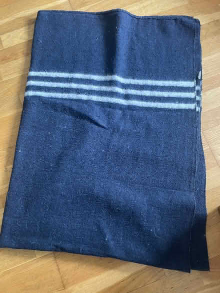 Photo of free Large Navy Blue Blanket With Stripes (North Ascot SL5) #1