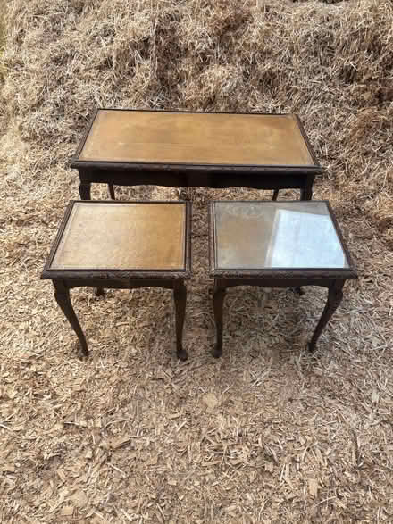 Photo of free Nest of tables with leather-style inlay tops (Bryn-y-cochin SY12) #3