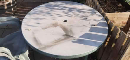Photo of free Sturdy Grosfillex Garden table + 2 chairs (Loanhead EH20) #3