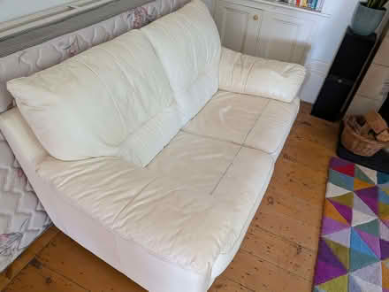 Photo of free White sofas - one 2 seater, one 3 seater (Five Ways SW19) #4