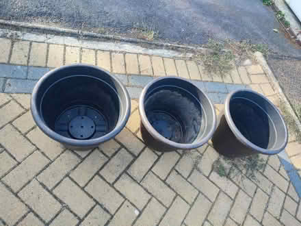 Photo of free 3 large plastic garden pots (WD23 Bushey) #1