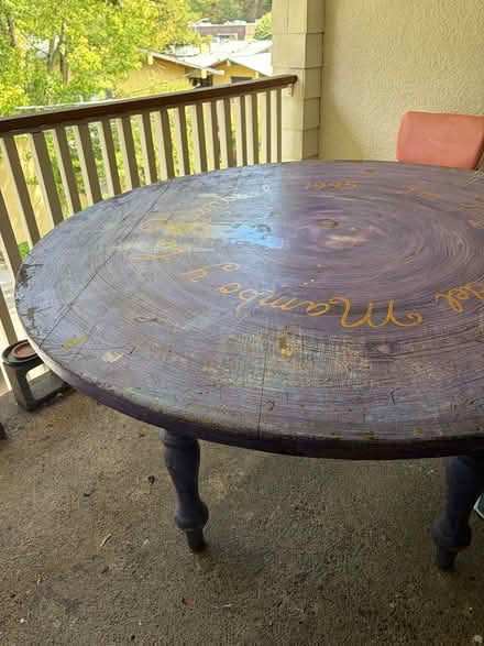 Photo of free Rustic round wooden table (San Anselmo) #1