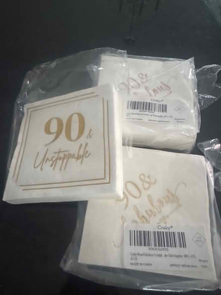 Photo of free Happy 90th Birthday napkins (Chevy Chase, DC) #1