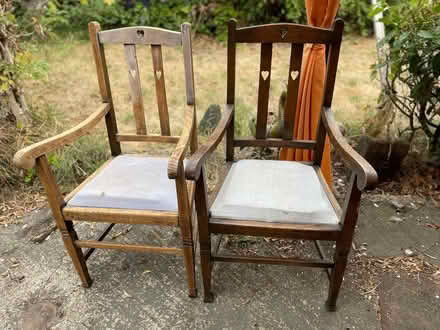 Photo of free Pair of Vintage Wooden Armchairs for upcycle (Northwood HA4) #1