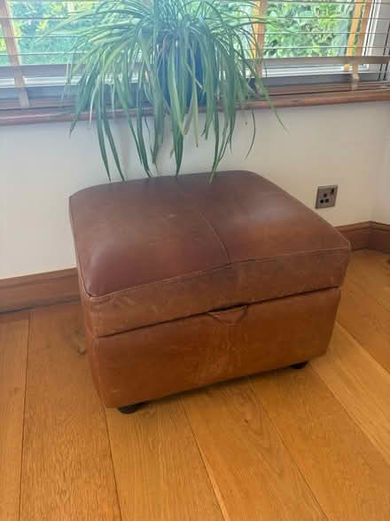 Photo of free Brown Leather Foot Stool (Tring HP23) #1