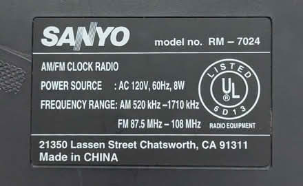 Photo of free Alarm Clock Radio (Almaden Valley) #2
