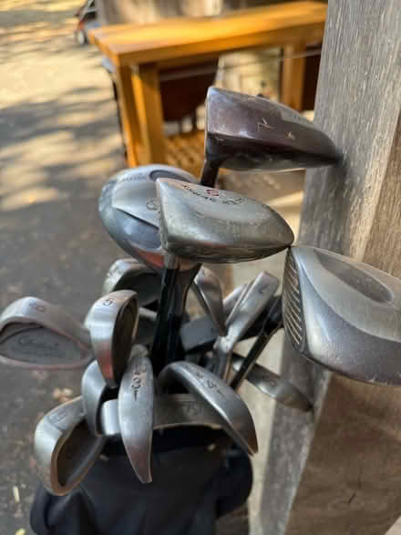 Photo of free Mixed golf clubs and small bag (Woofferton SY8) #1