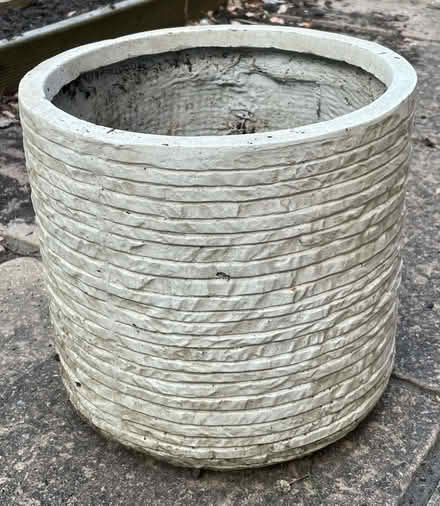 Photo of free White stone plant pot (Downham BR1) #1