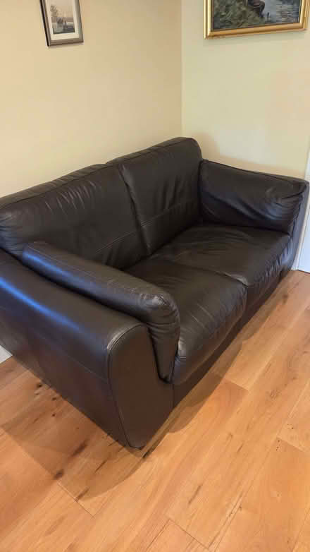Photo of free Brown leather 2 seater (Lower Street NR11) #2