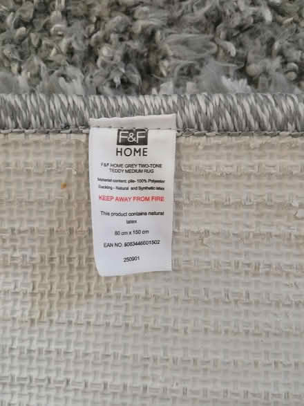 Photo of free Tesco grey teddy rug (Wallisdown BH12) #2