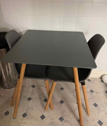 Photo of free Habitat Berlin Grey Dining Table and 2 Grey Chairs (Craigmount EH12) #1
