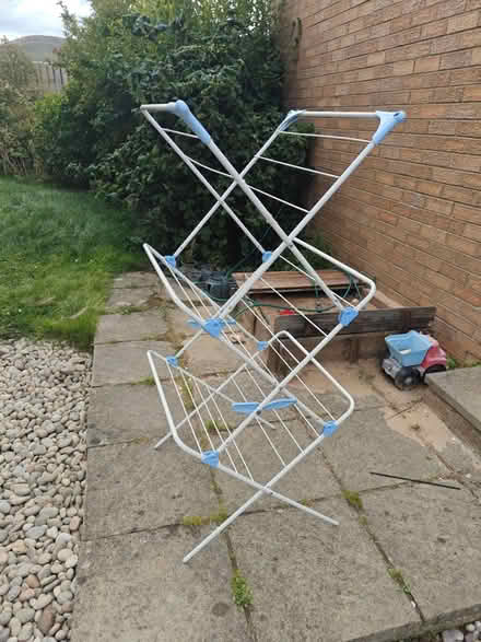 Photo of free Folding Drying Rack white and blue (Swanston EH10 7H) #2