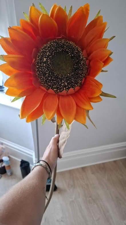 Photo of free Large fake orange sunflower (Seaside BN22) #1