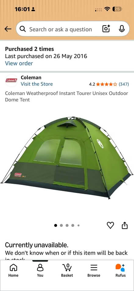 Photo of free Coleman Instant Tourer pop up Outdoor 5 person Dome Tent (Tulse Hill SW2) #1