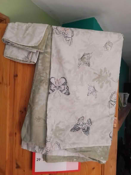 Photo of free Green butterfly double duvet cover (Killamarsh S21) #1