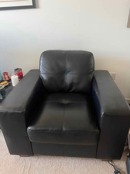 Photo of free Faux Leather Black Armchair (Spike Island BS1) #1