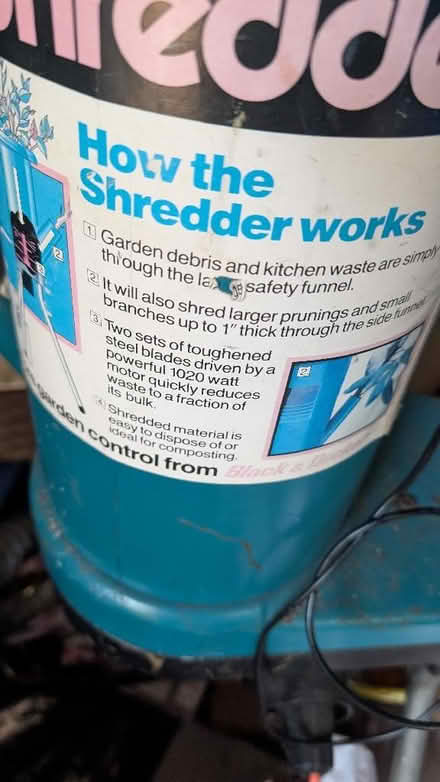 Photo of free Old black and decker garden shredder (Ampthill MK45) #2