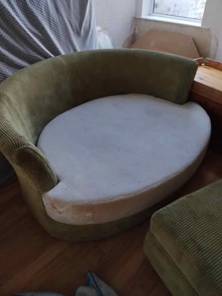 Photo of free Green sofa with poof (M6 5qy) #2