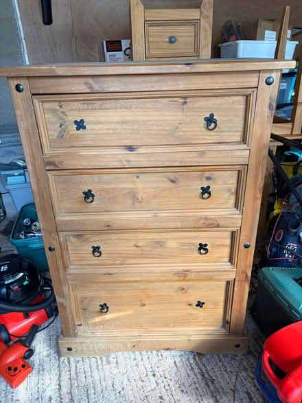 Photo of free Dressing Table, Chest of drawers x2, wooden chair. (Lamonby CA11) #3