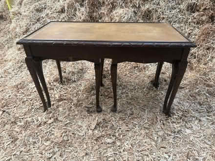 Photo of free Nest of tables with leather-style inlay tops (Bryn-y-cochin SY12) #1