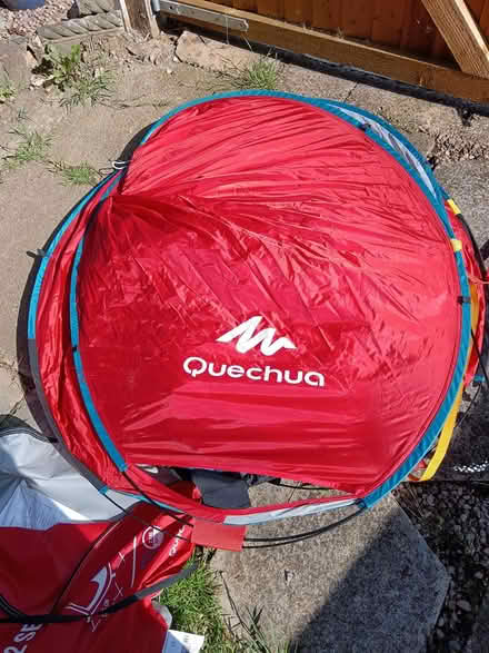 Photo of free DAMAGED Quechua 2 man pop up tent (Bramley, Leeds LS13) #2