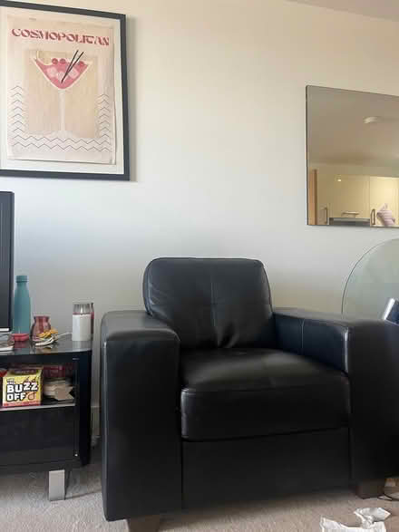 Photo of free Faux Leather Black Armchair (Spike Island BS1) #2