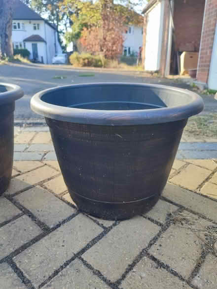 Photo of free 3 large plastic garden pots (WD23 Bushey) #2