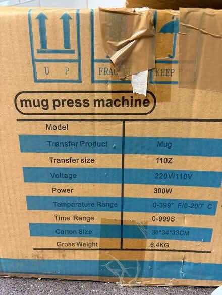 Photo of free Mug Printer Sublimation Heat Press plus mugs in North Somers (Kenn Road BS21) #4