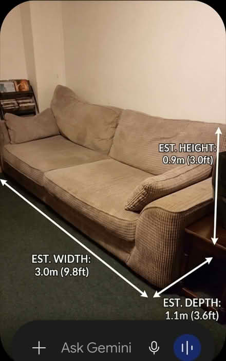 Photo of free Brown 3-4 seater sofa - Good Con (Self Storage Reading RG30) #1