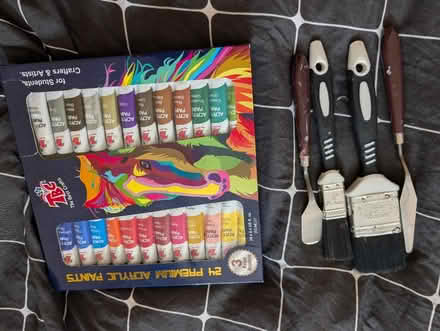 Photo of free 24 Acrylic Paints Set & Brushes (Bracknell RG12) #1