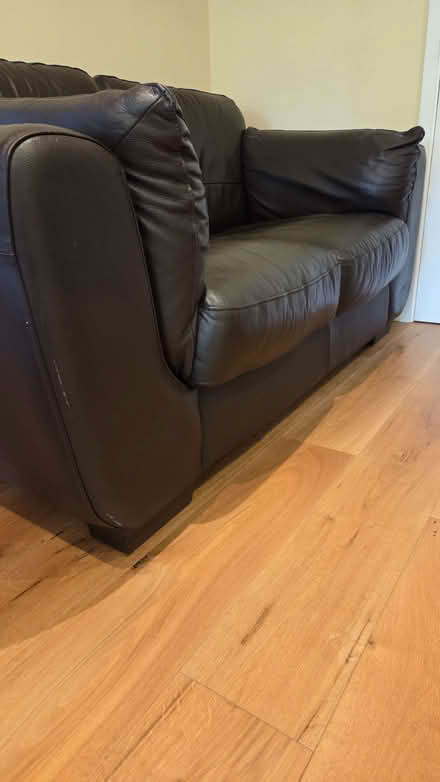 Photo of free Brown leather 2 seater (Lower Street NR11) #3