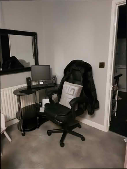 Photo of free Black & chrome glass desk (Weymouth DT4) #2