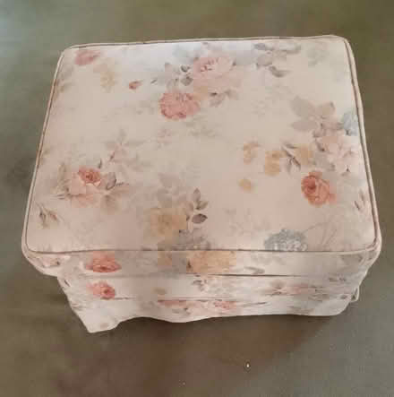 Photo of free Floral footstool/pouffe, plus two cushions (Halstead CO9) #1