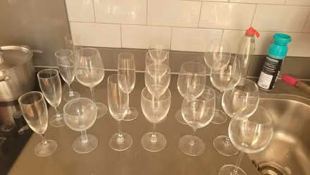 Photo of free 18 Assorted Glass Glasses (Bow E3) #1