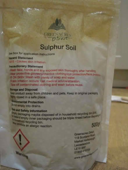 Photo of free 500g Sulphur Soil (North City NR3) #1