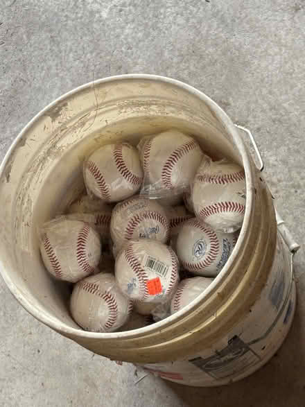 Photo of free Bucket of old baseballs (Brookeville) #1