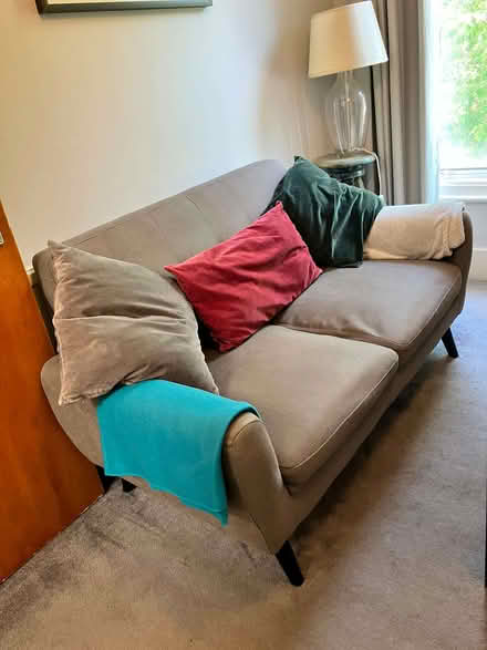 Photo of free 2-seat gray facric sofa (Shepherds Bush W6) #3