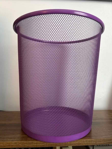Photo of free Small Purple Metal Mesh Trash Can (Owings Mills,MD) #1
