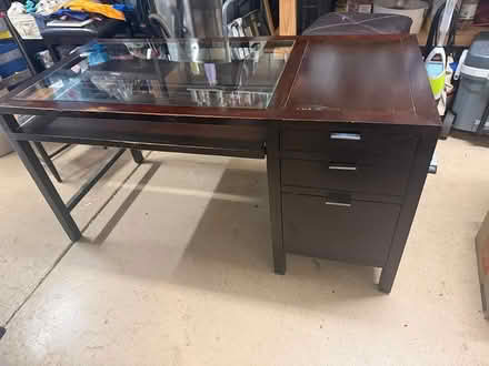 Photo of free Wood/glass desk (Woodland Spring Lake area) #2