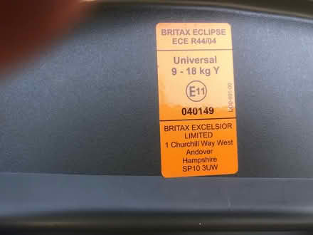 Photo of free Britax Childs Car seat (Terenure, Dublin) #3